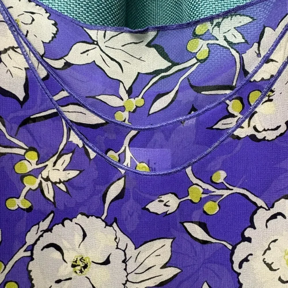CAbi Purple, Black & White Blouse Size M
